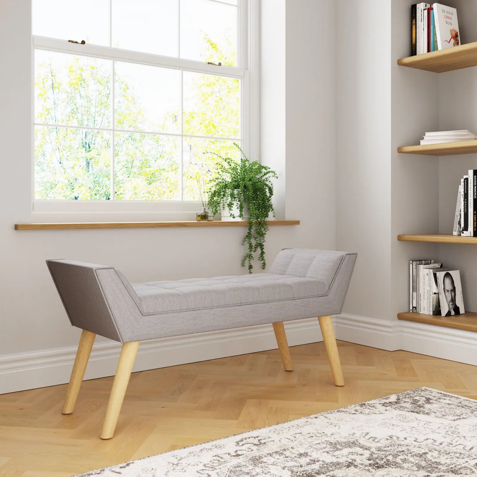 GFW Milan Ottoman Storage Bench in Grey 1