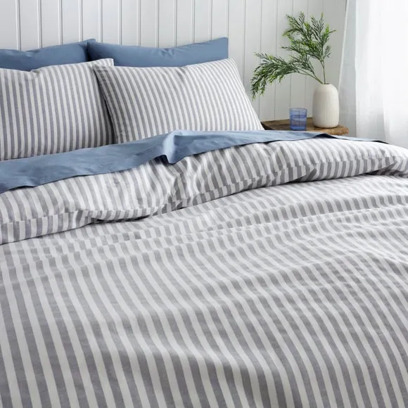 Portloe Stripe 100% Cotton Duvet Cover & Pillowcase Set 4