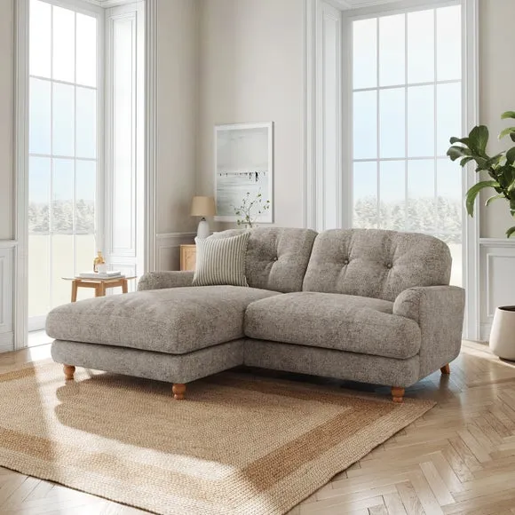 Martha Chunky Chenille Corner Chaise Sofa 1