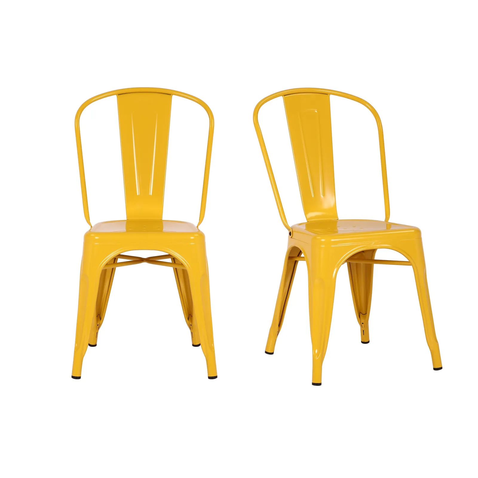 Daxton Set of 2 Metal Chairs Ochre