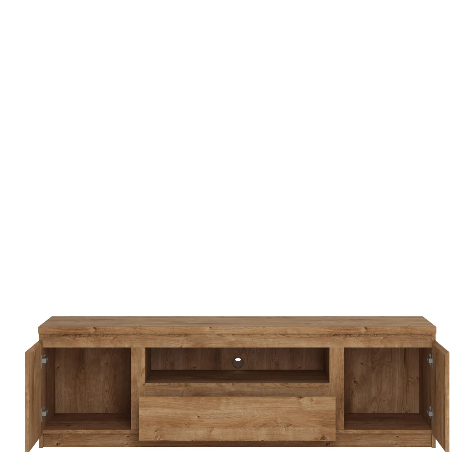 Furniture To Go Fribo 2 Door 1 Drawer 166cm Wide TV Cabinet in Brown 2