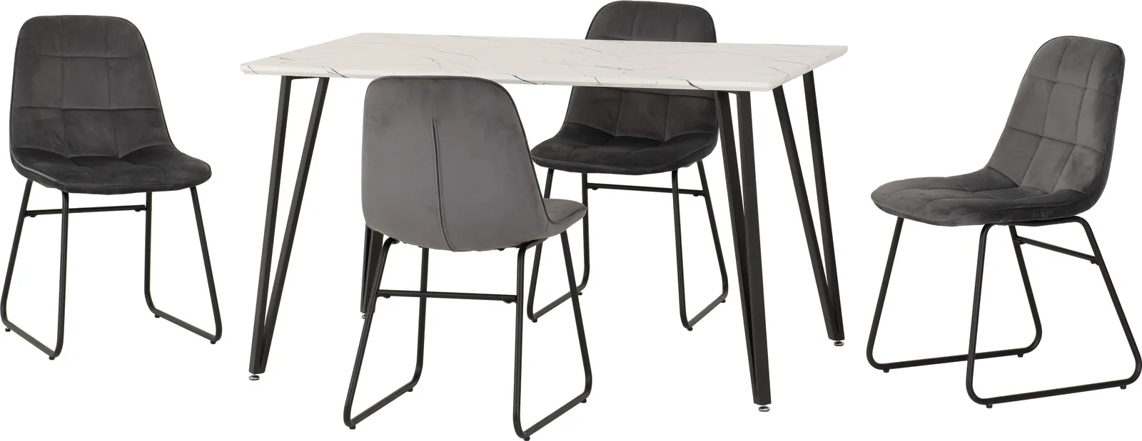 Seconique Marlow & Lukas Dining Set in Grey 3
