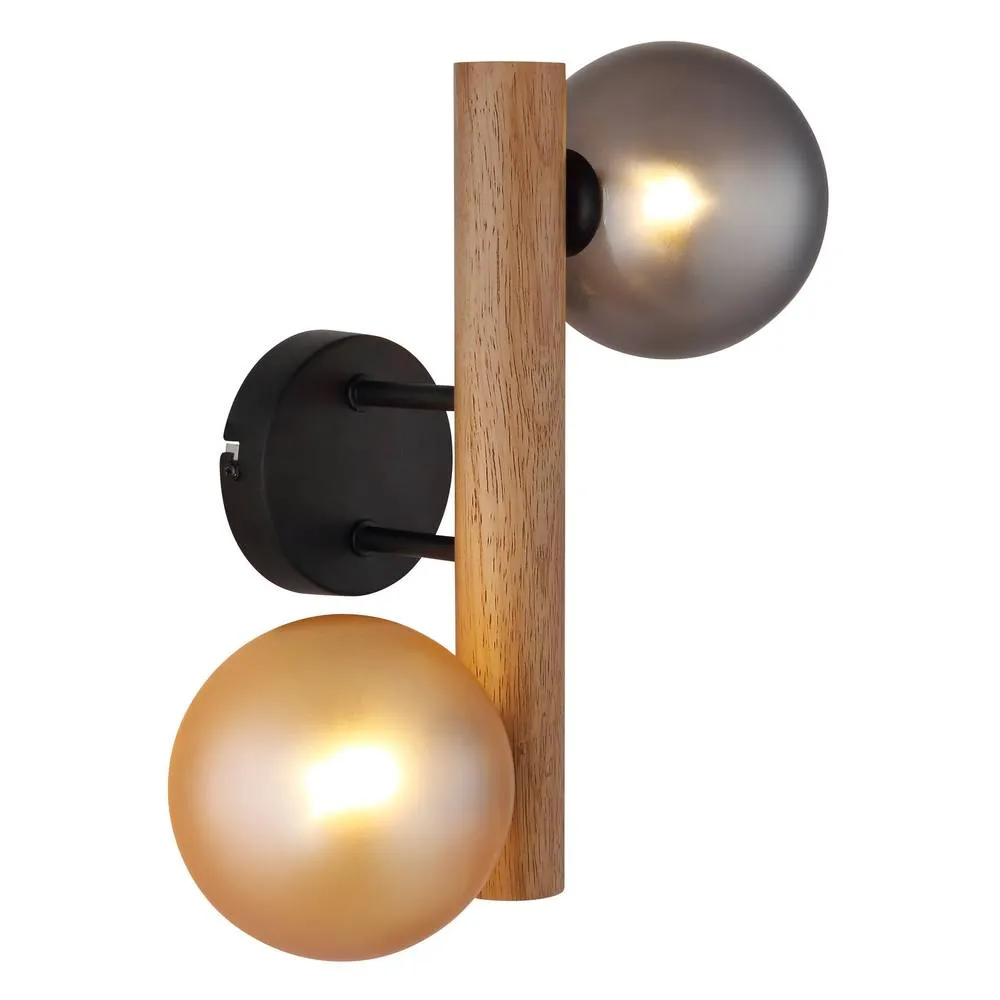 Netlighting Riha Globe Wall Lights Matt Black 2x G9