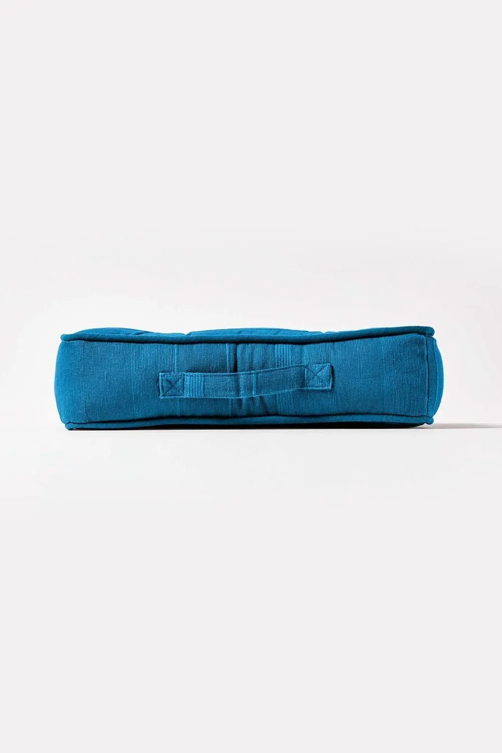 Homescapes Rajput Ribbed Cotton Floor Cushion in Teal 5