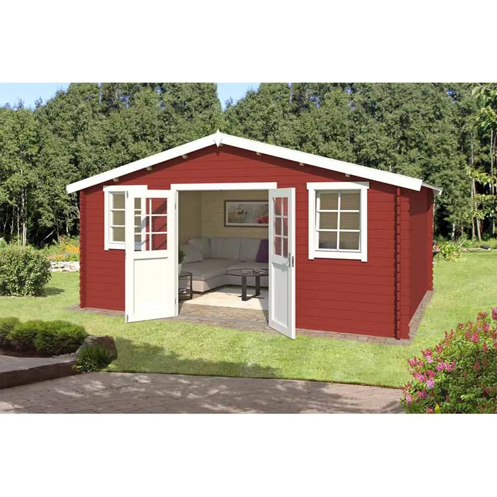 Lasita Maja Ltd Udo 380-Log Cabin, Garden Room, Home Office - L522.4xW400xH256.5 cm in Light Tan 4