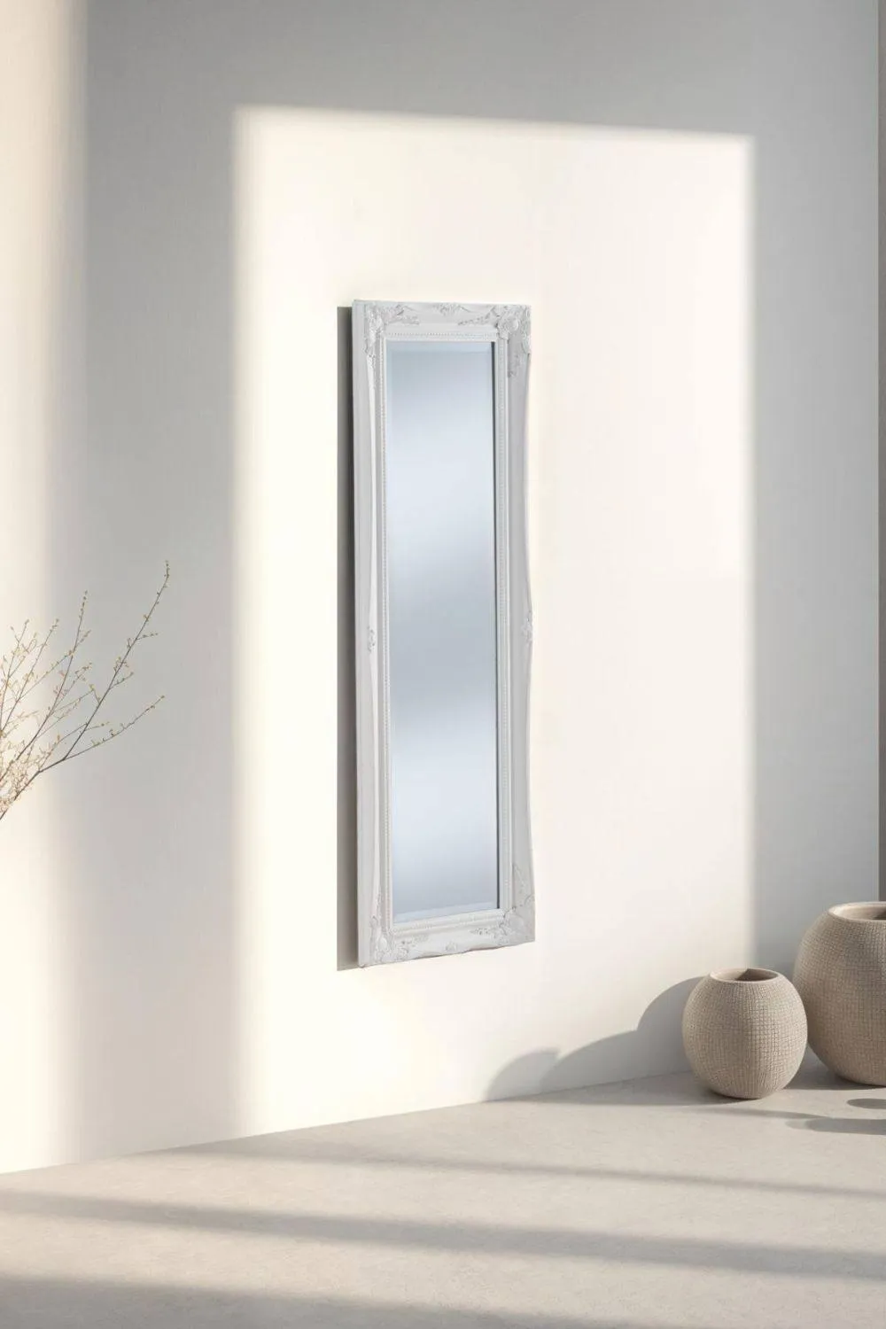 Yearn Mirrors French style carved mirror white 135x45cm