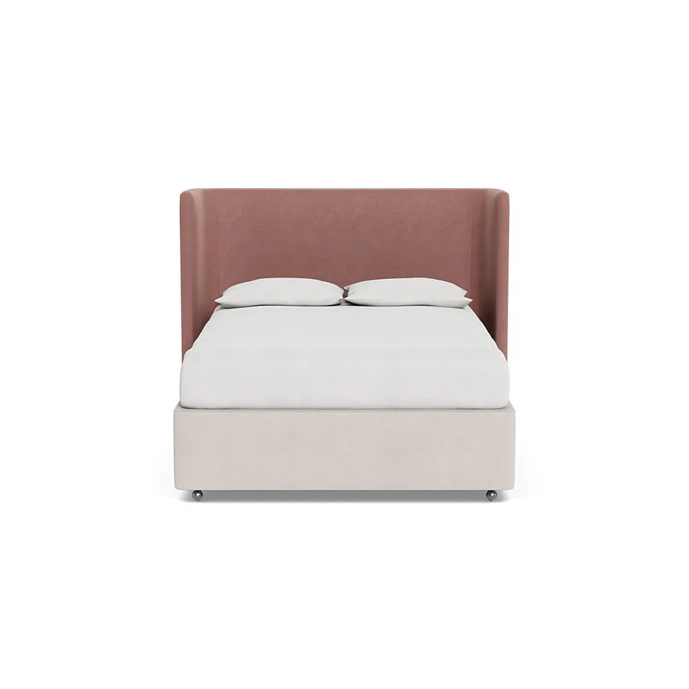 Heal's Monroe Headboard (Lift Storage) King Smart Luxe Velvet Dusky Pink 1