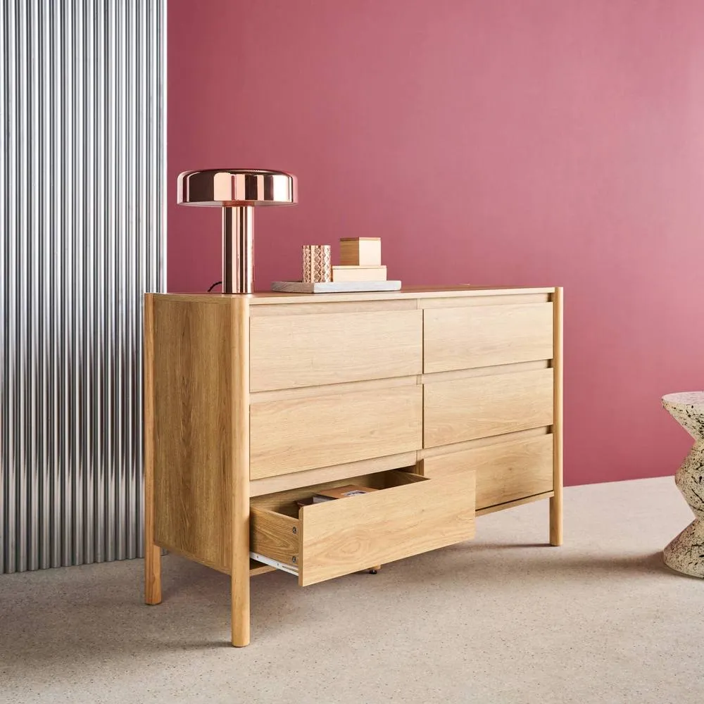 sweeek Wood decor chest with 6 drawers in Beige 5