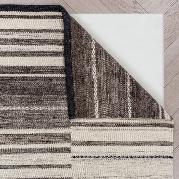 Marlin Striped Geometric Wool Rug 3