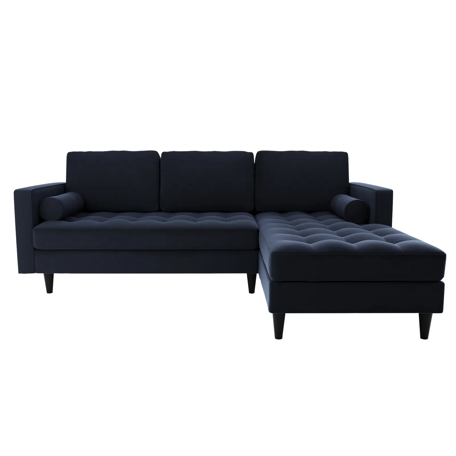 Zoe Velvet Right Hand Corner Sofa Navy Blue
