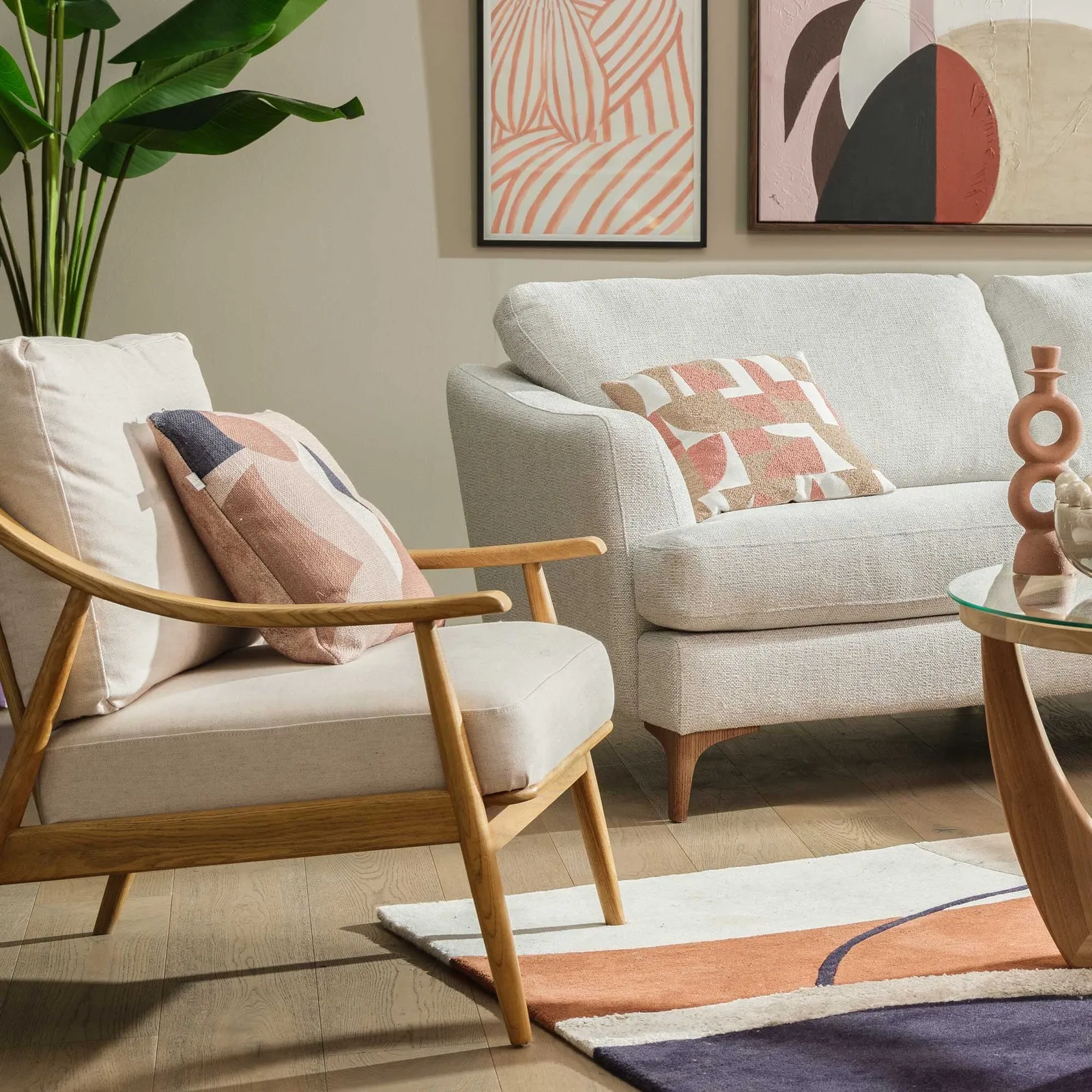 Runa Armchair, Neutral Fabric | Barker & Stonehouse 3