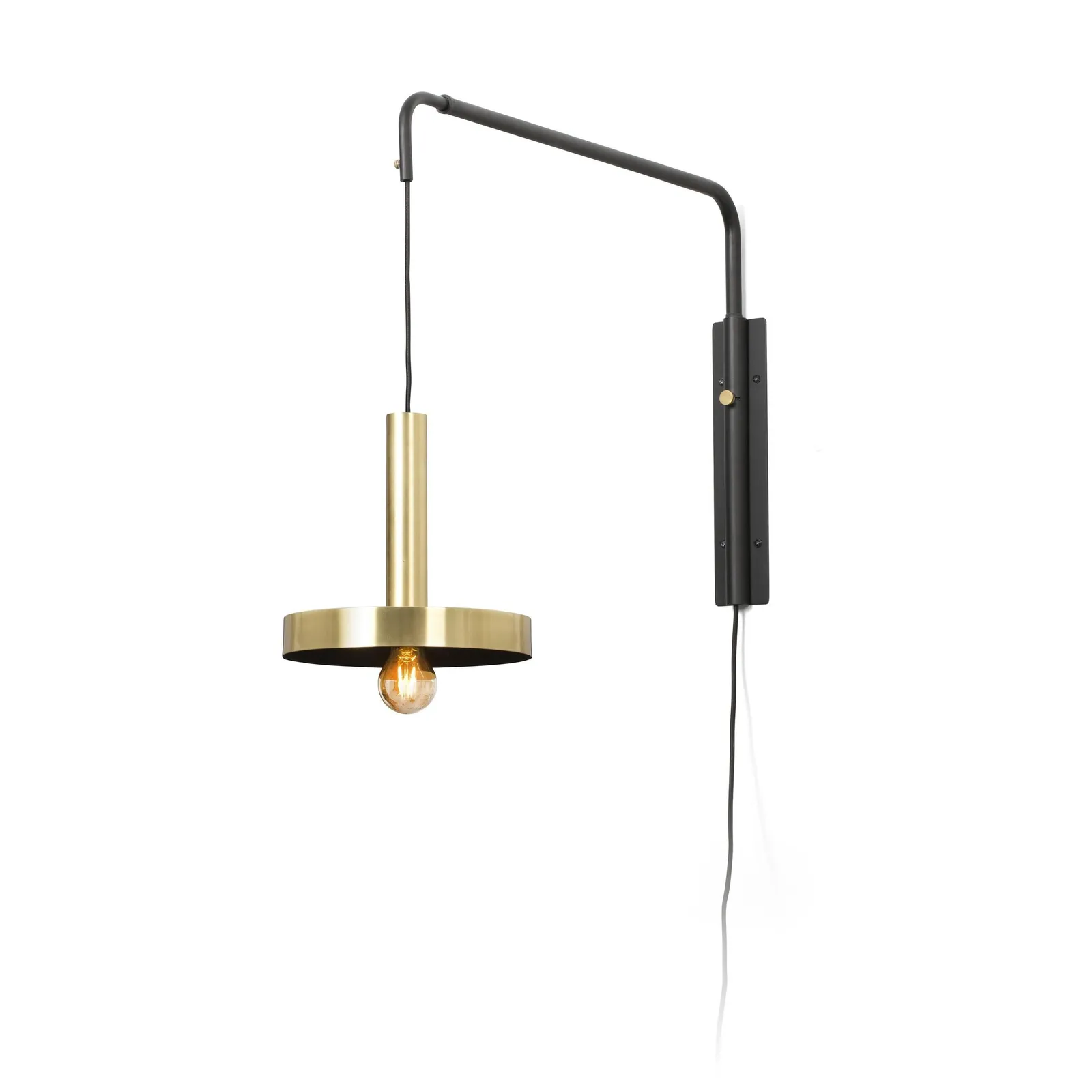 Netlighting Whizz Wall Light Extendable Satin Gold Black 1x E27