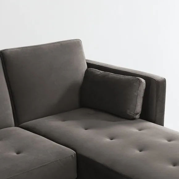 Selma Velvet Corner Double Sofa Bed 4