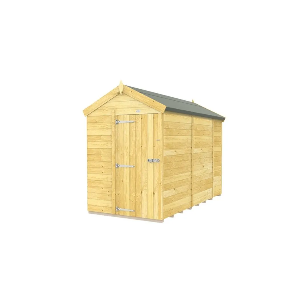 Buttercup Farm 5 x 10 Feet Apex Shed - Single Door W/O Window - L302 x W147 x H217 cm in Brown
