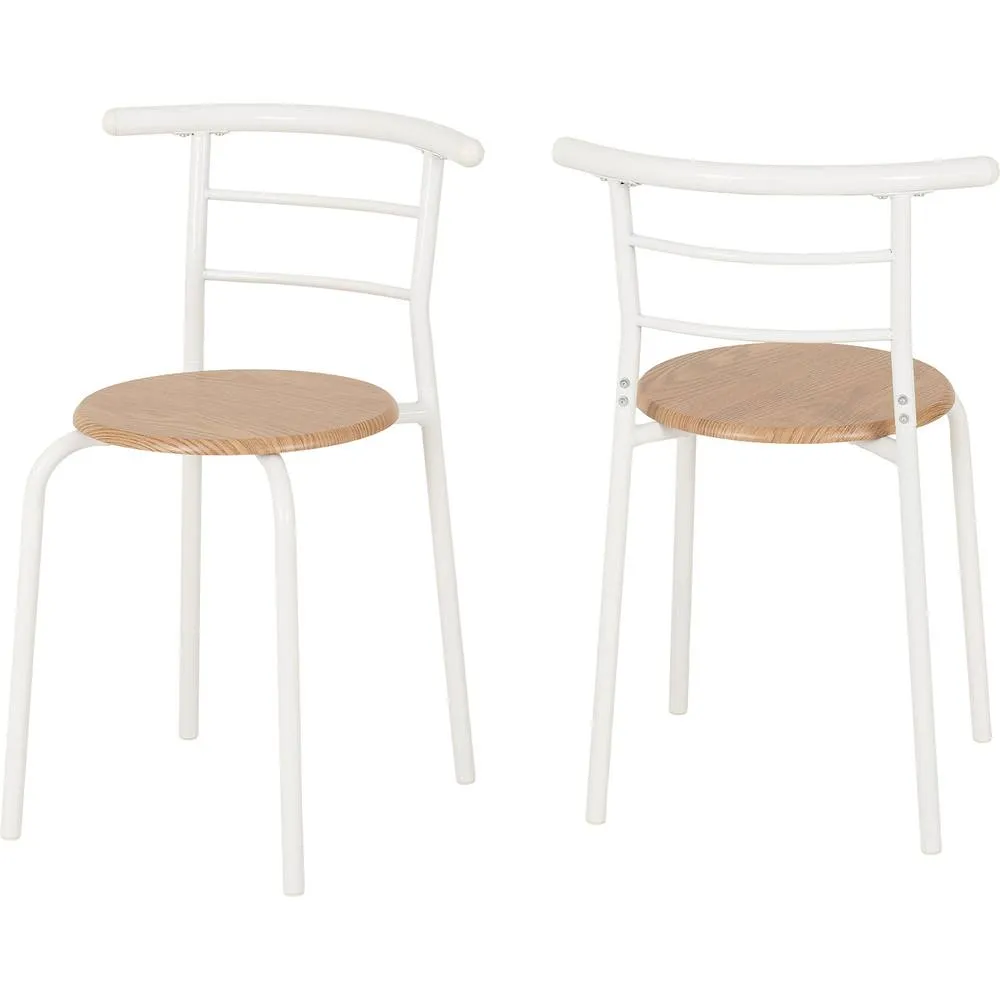 Seconique Derry Dining Set White/Oak in White 5
