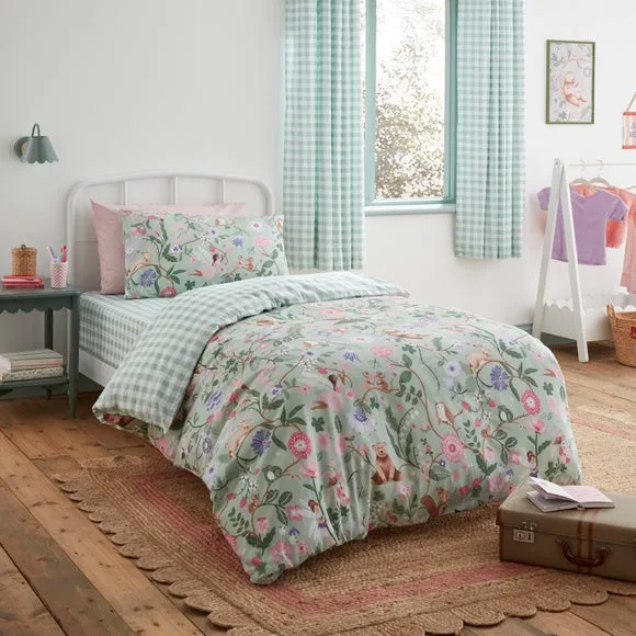 Set of 2 Whimsical Woods Cotton Fitted Bed Sheets 4