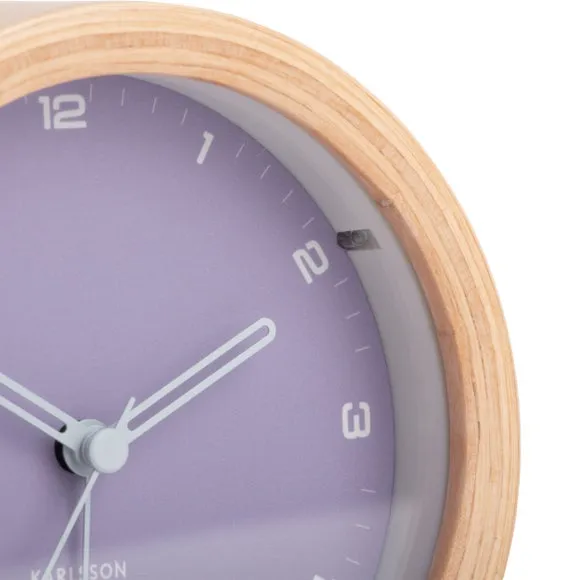 Karlsson Gentle Round Wooden Alarm Clock 4