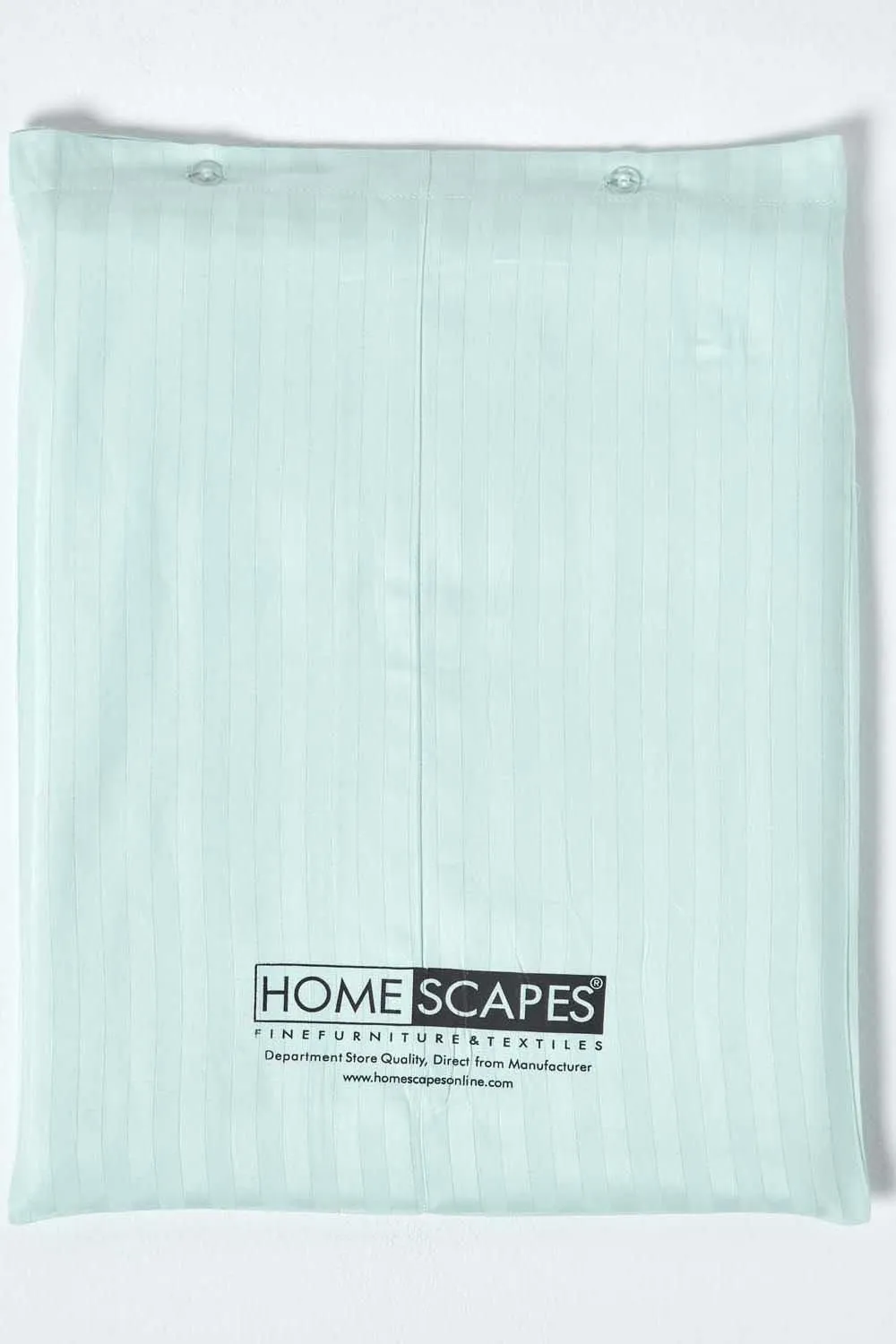 Homescapes Egyptian Cotton Satin Stripe Flat Sheet 330 Thread Count in Blue 5