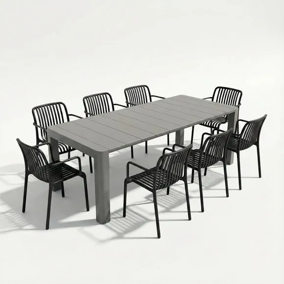 Modura Henrik Rectangular Dining Table with 8 Alma Armchairs 2