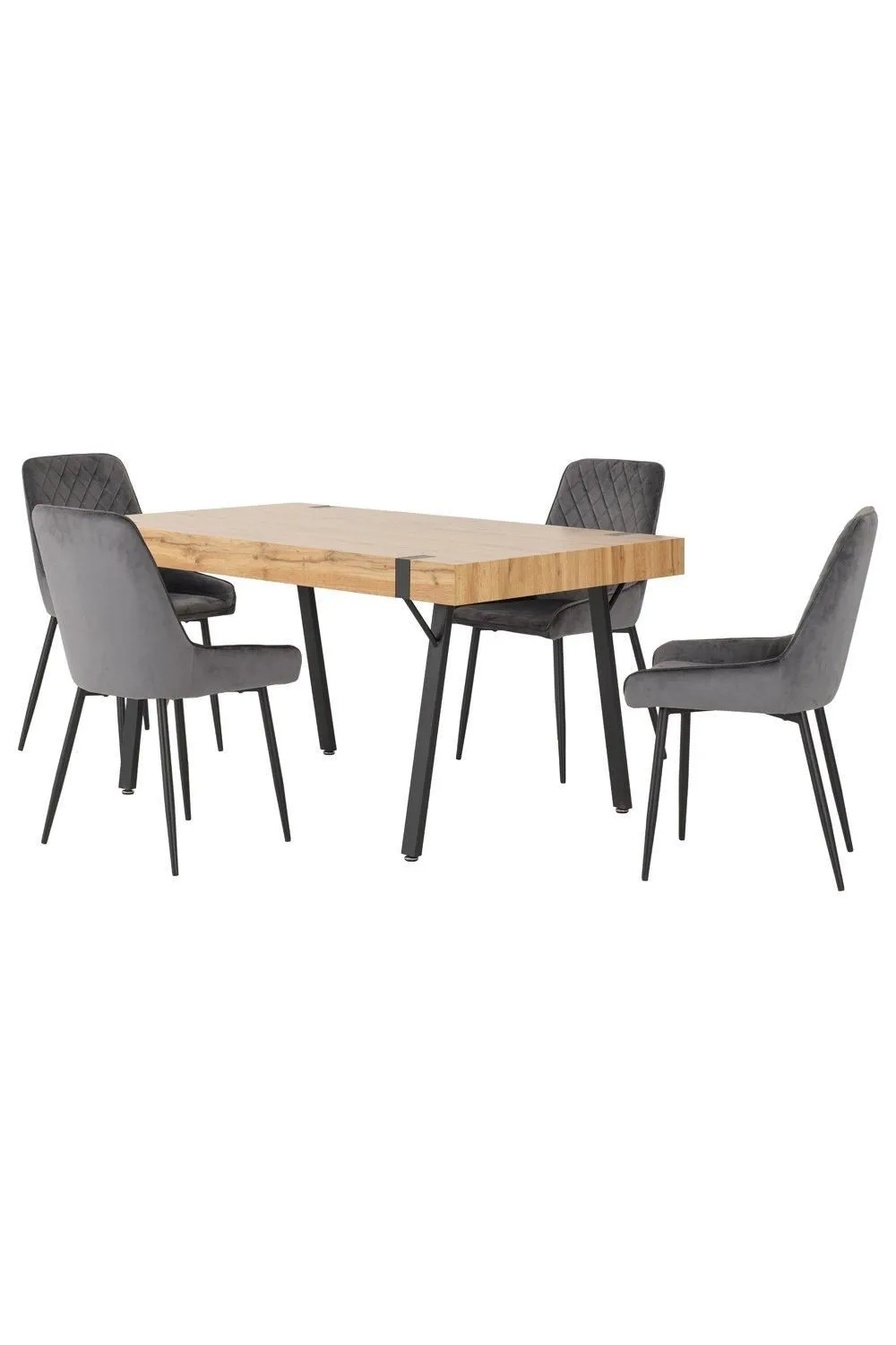 Seconique Treviso Dining Set with Avery Chairs in Grey