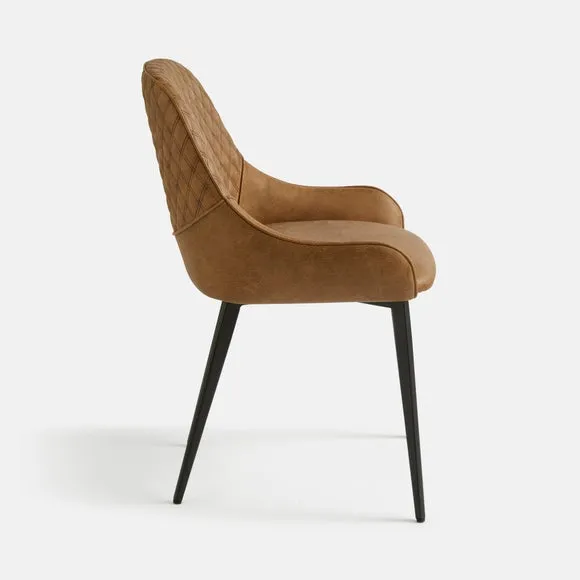 Hudson Set of 2 Dining Chairs, Faux Leather 6