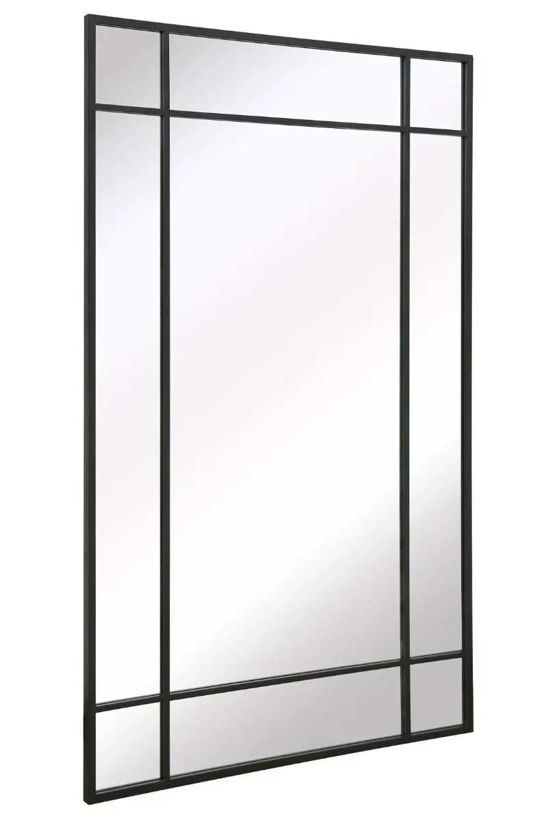 MirrorOutlet Black Contemporary Wall & Leaner Garden Mirror 71"x 43" 180x110cm 4