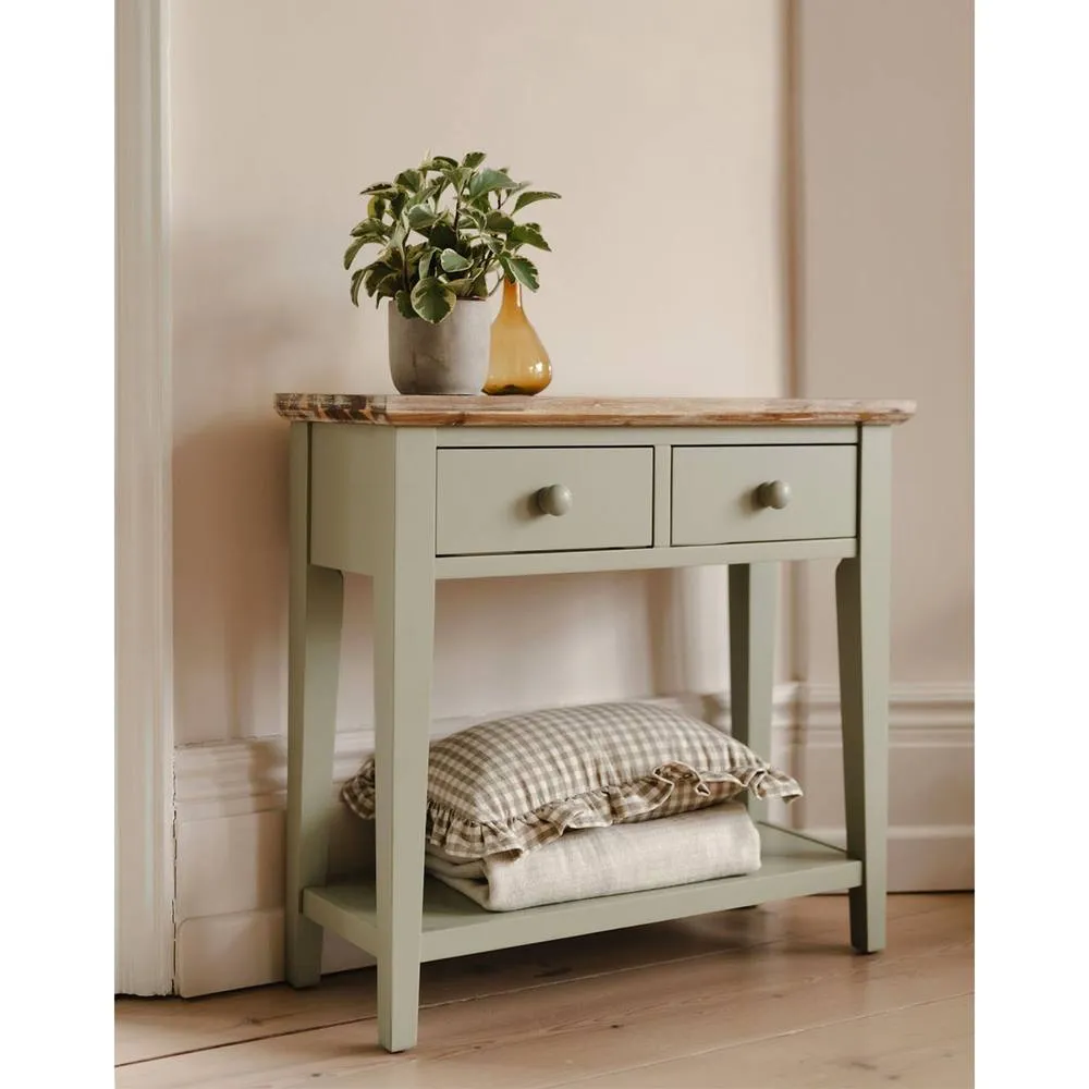 Statement Furniture Florence Console Table with 2 Drawers in Light Green 2