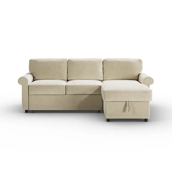 Eleanor Luxe Chenille Corner Trundle Storage Sofa Bed 6