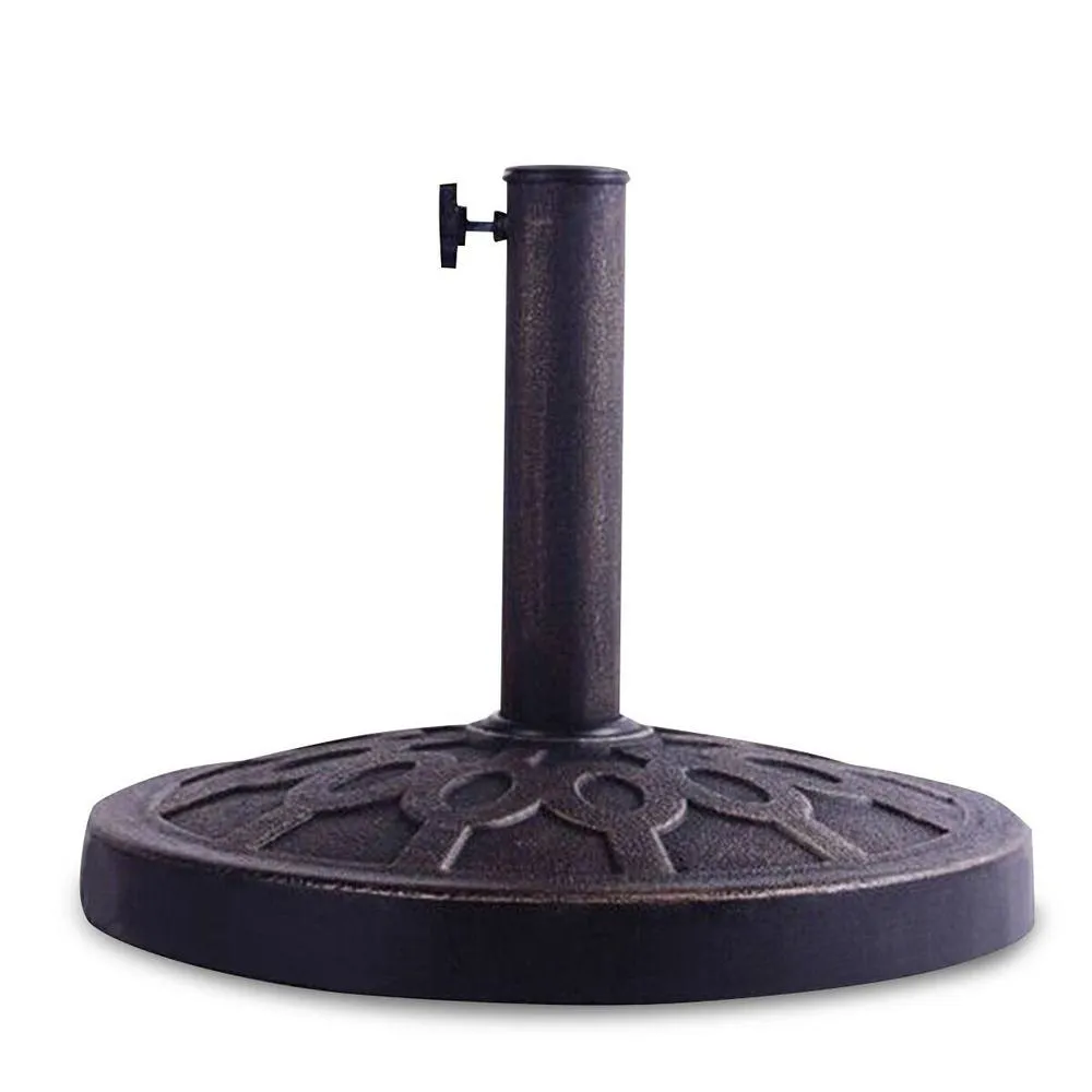 Costway Resin Patio Umbrella Stand Umbrella Base Balcony Umbrella Holder 38-48mm in Black