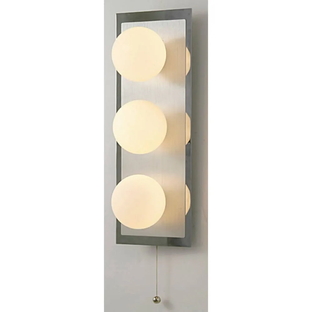 Netlighting IP44 Globe Wall Lamp PullCord Switch 3 Light G9 In Polished Chrome in Grey 2