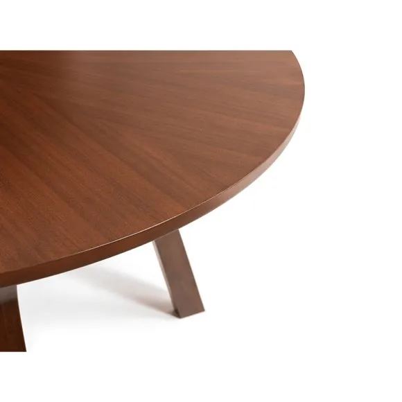 Huxley 4 Seater Round Dining Table, Walnut 5