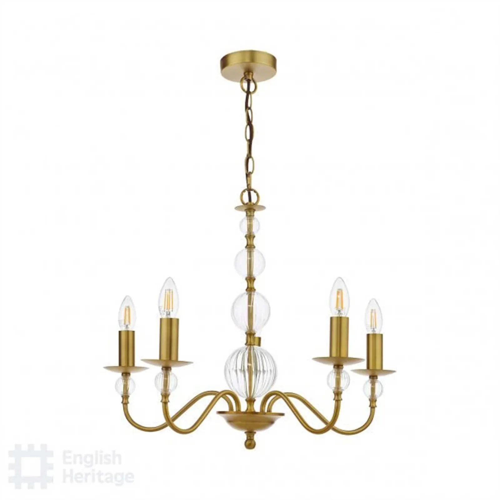 Wrest Park 5 Light Pendant, Gold Metal | Barker & Stonehouse 2