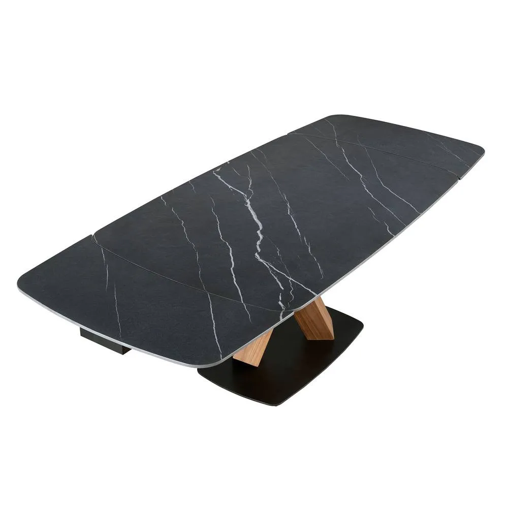 Angel Cerda Oval Extending Dining Table Black Porcelain Marble 6