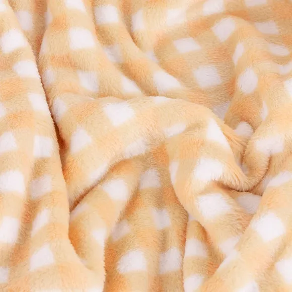 Furn. Gingham Fleece Throw Blanket 130cm x 150cm 2