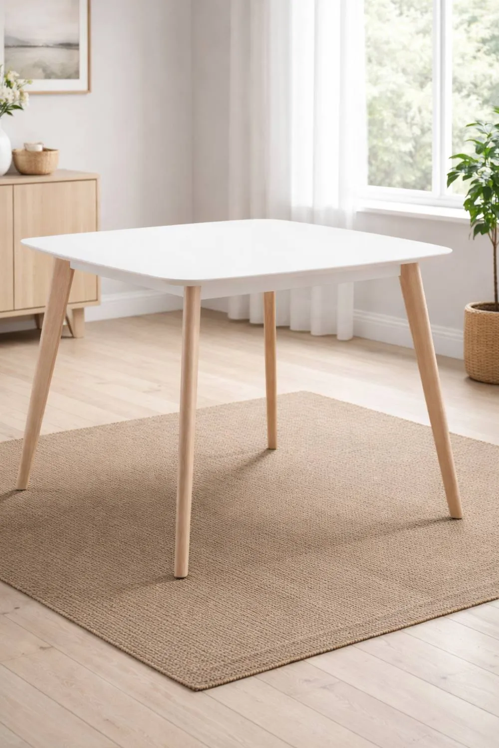 Julian Bowen Casa Square 4 Seater Dining Table in White