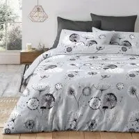 Velosso Dandelion Cotton Rich Printed Duvet Cover & Pillowcase Set in Grey