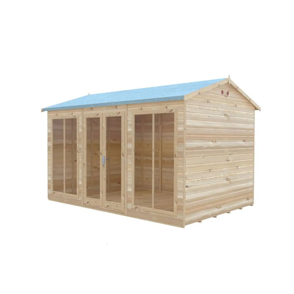 Shires Mayfield 12 x 8 Summerhouse - Wood - L239 x W357 x H2229 cm in Light Brown 3