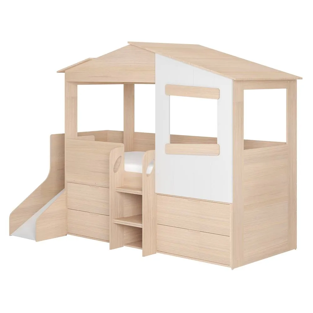 Flair Dreamland House Midsleeper with Slide & Storage in Brown 6