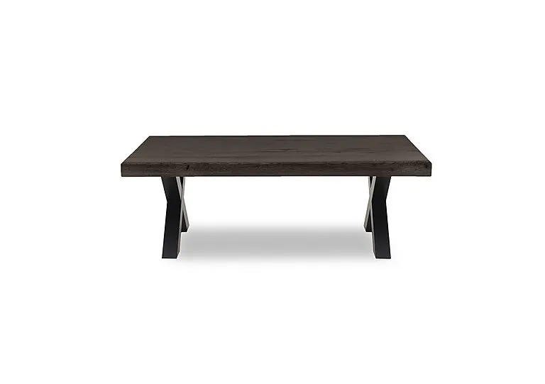 Terra Straight Edge Coffee Table with X Shaped Legs - Smoked - Living Room Furniture