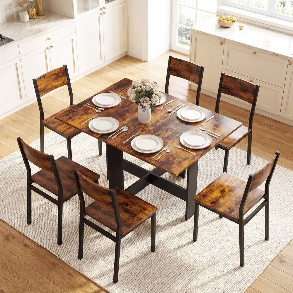 HOMCOM Wooden Folding Table Writing Desk in Brown