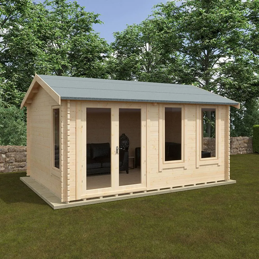 Buttercup Farm 16x12 The Sherborne 44mm Cabin - L475 x W355 x H282.9 cm in Natural 4