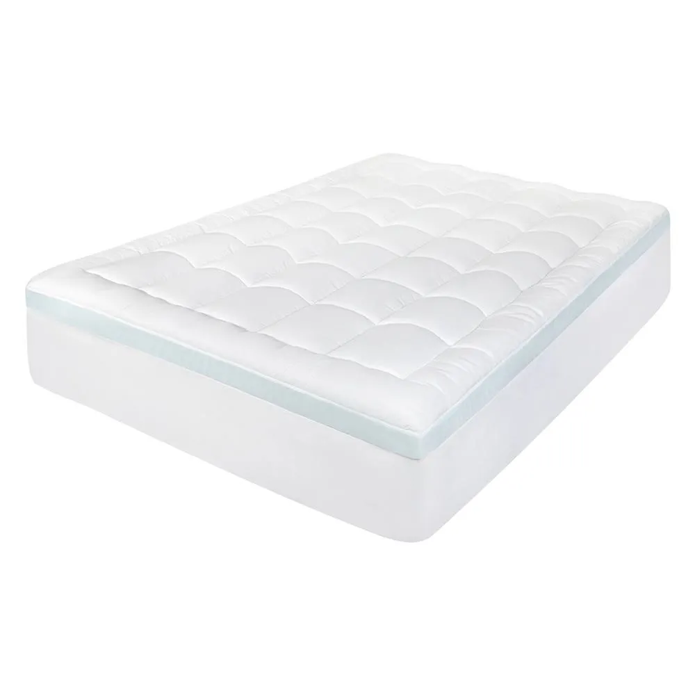 Lavio Quilted Mattress Protector Double Deep Memory Foam Fitted Bed Cover in White