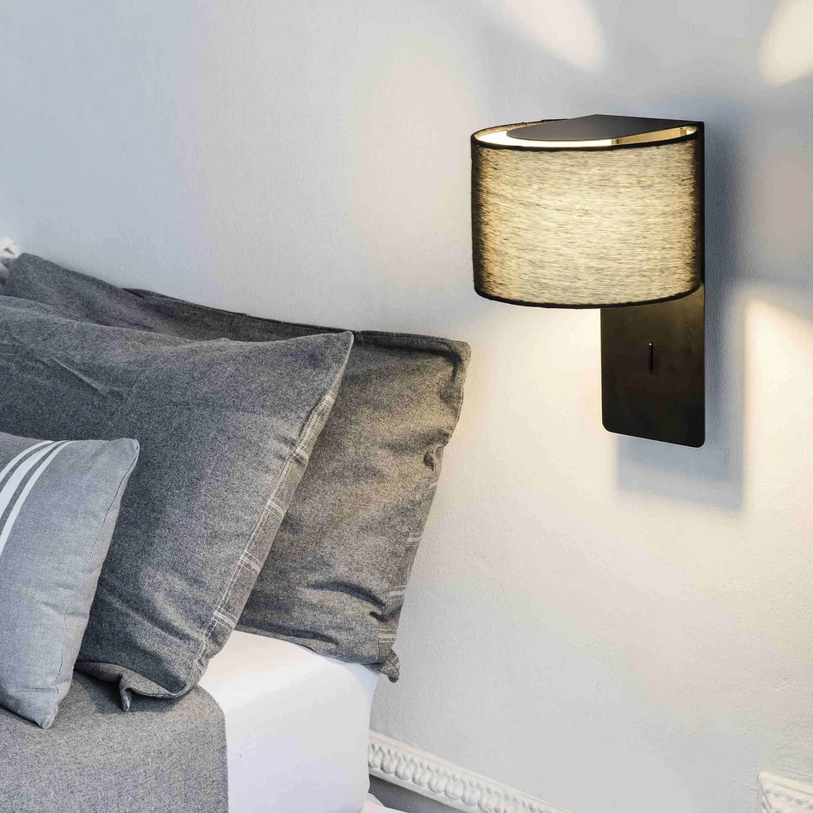 Netlighting Fold Wall Light Black with Shade E27 2