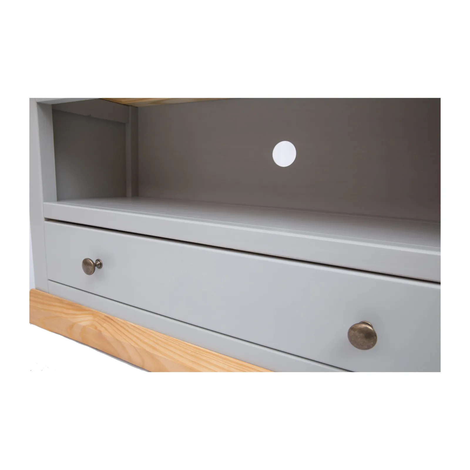 Cabinet Bits Bomporto Light Grey 1 Drawer TV Cabinet Brass Knob 5