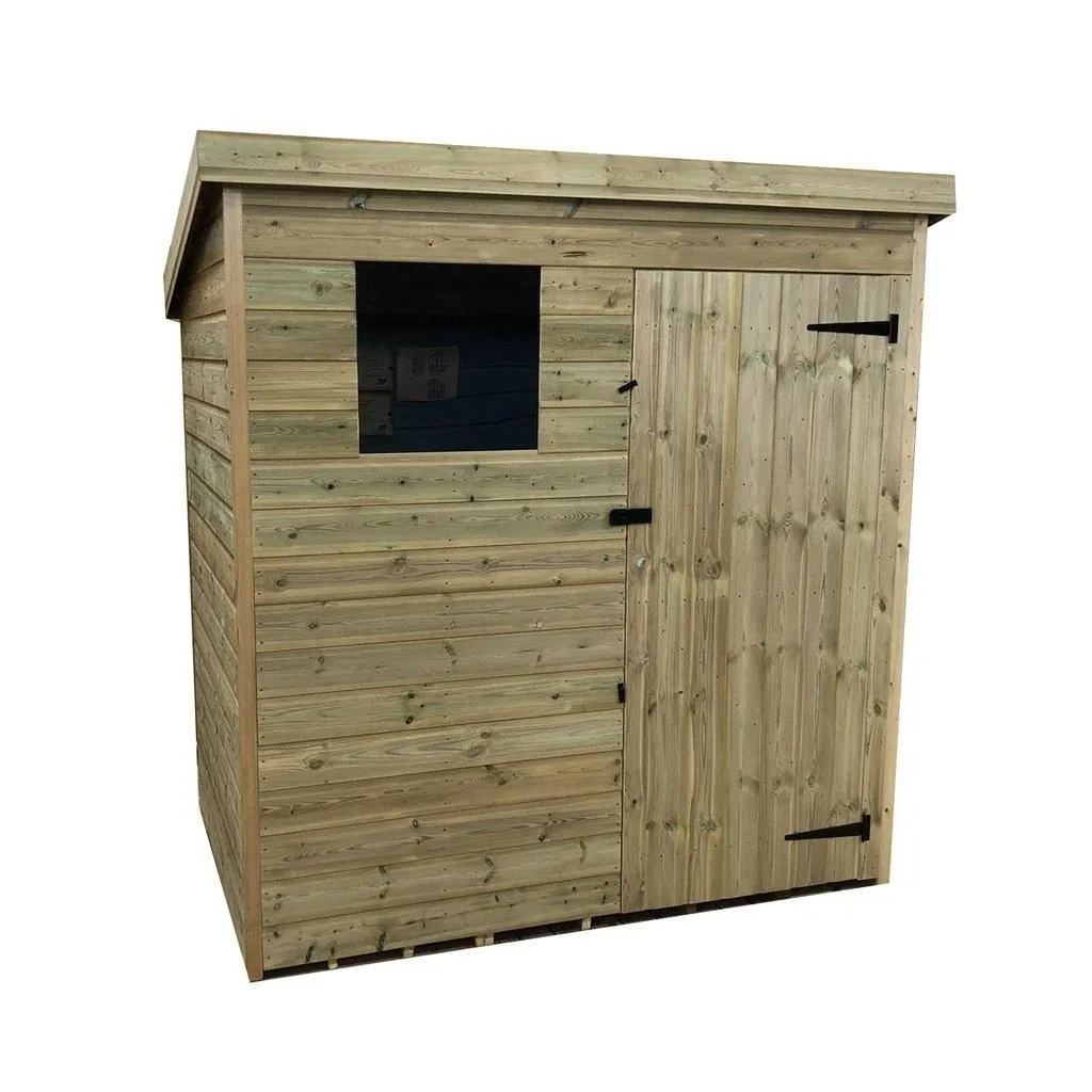 Marlborough 6 x 3 Pressure Treated Pent Garden Shed with Single Door in Natural 5