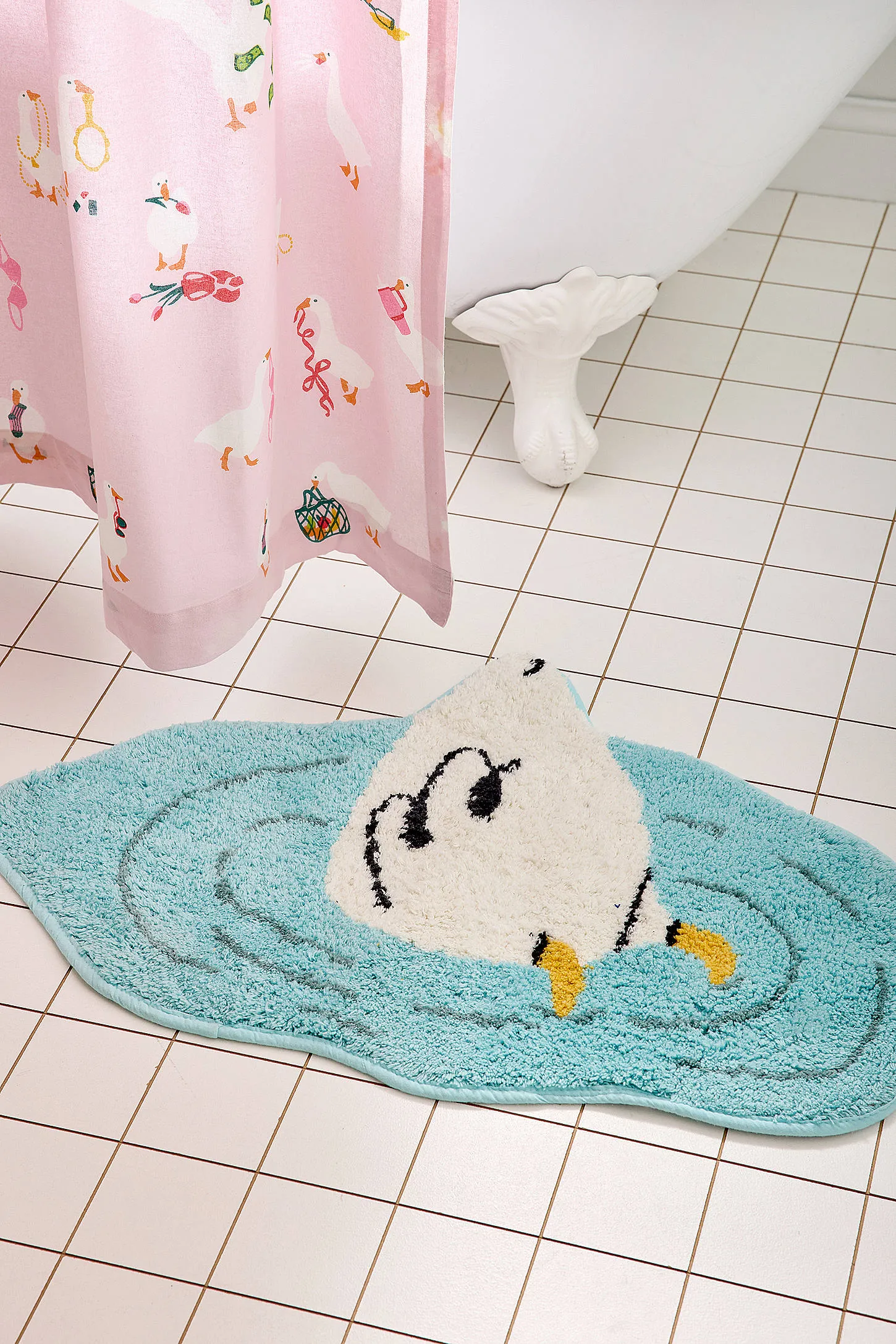 Silly Goose Bath Mat - Blue