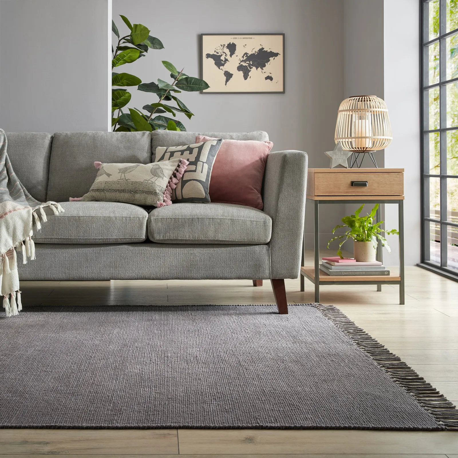 Quinn Chenille Rug Grey