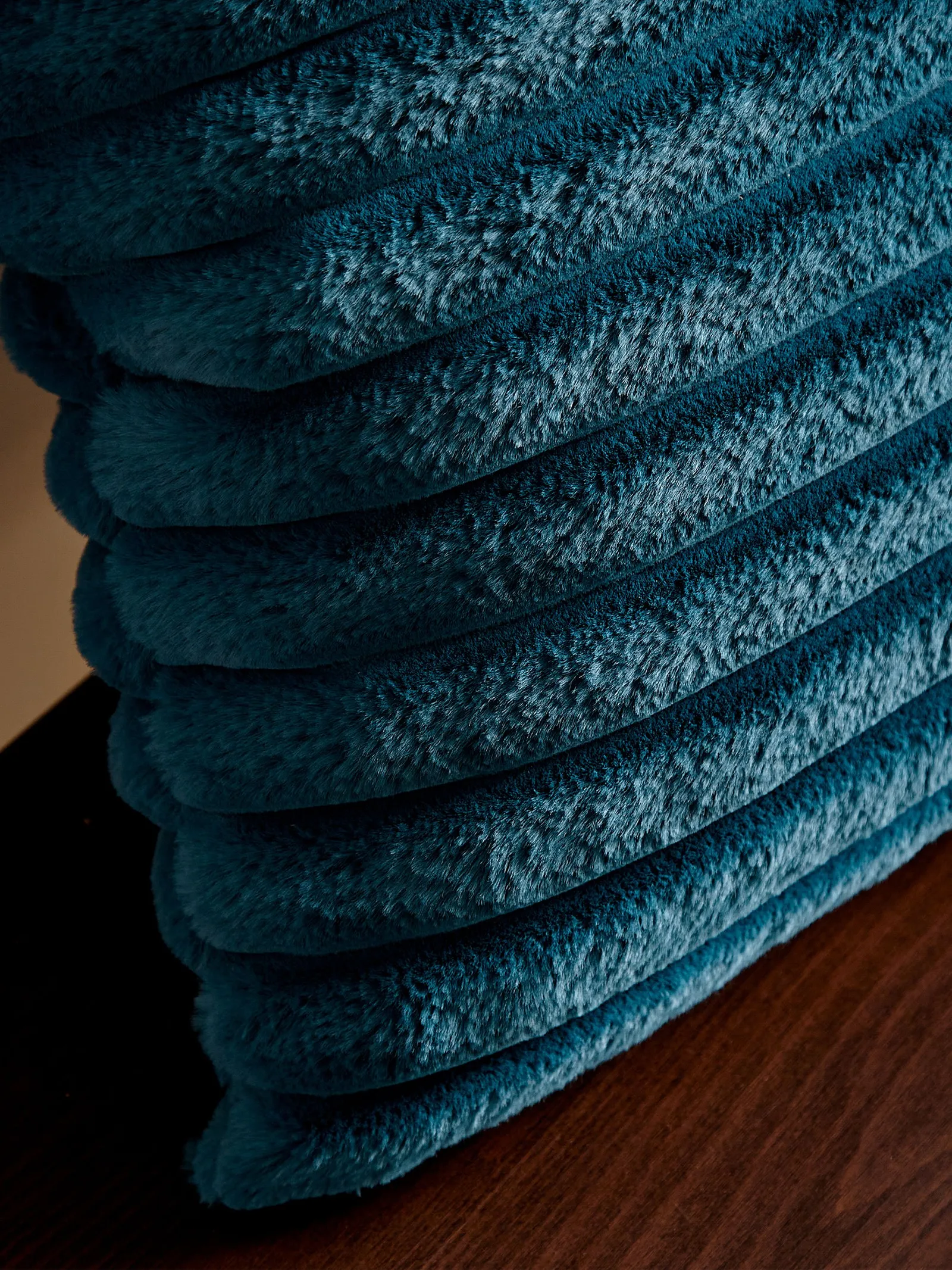 Catherine Lansfield 'Cosy Ribbed' Cushion in Teal 2