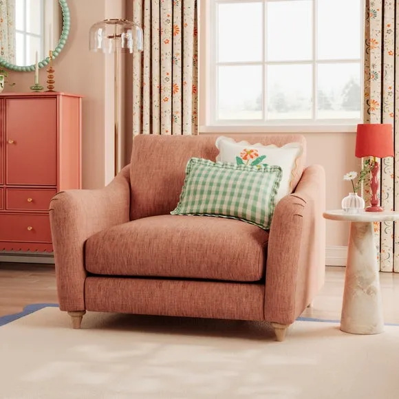 Hattie Slub Faux Linen Snuggle Sofa 1