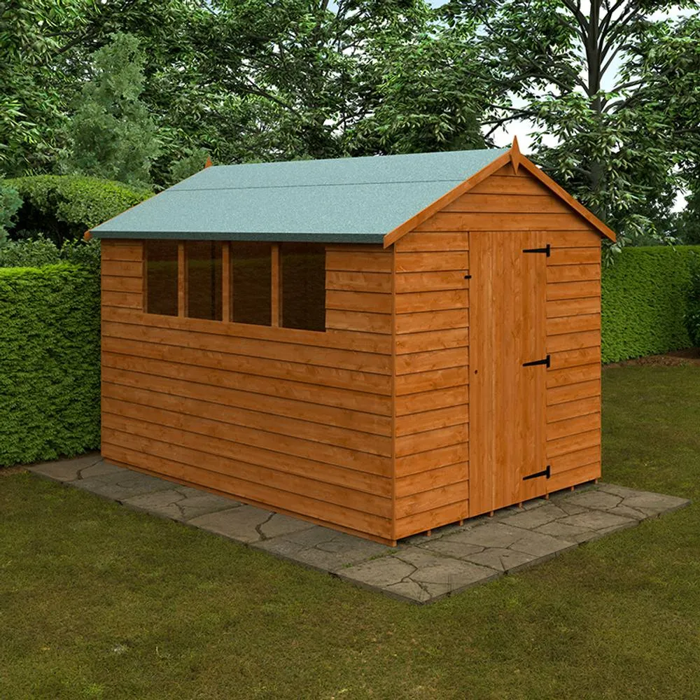 Buttercup Farm 10 x 7 Feet Budget Apex 9mm Shed - Solid Wood/Softwood/Pine in Burnt Orange 2